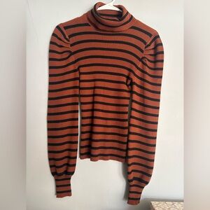Crave Fame Brown and Black Striped Sweater